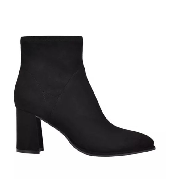 MARC FISHER Black Suede Heel Booties - Picture 2 of 2